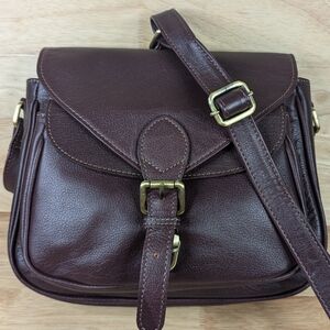 Montana‎ Hudson Dixie Buffalo Leather Burgundy Wine Shoulder/Crossbody